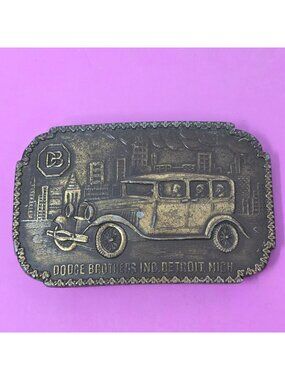 Dodge Brothers Inc Detroit Mich Vintage Brass Belt Buckle Car 1920s Art Deco